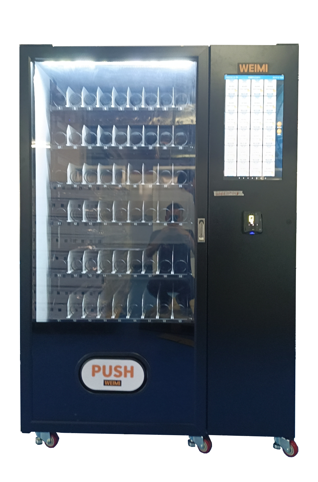 Der beliebte Smart-Cut-Obst-Verkaufsautomat von Micron Europe mit Touchscreen, Kartenleser und E-Wallet unterstützt den Mehrfachkauf